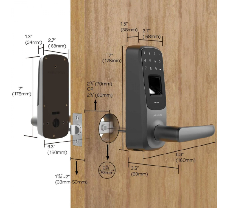 U-Tec UL3 BT (2nd Gen) Smart Lever Lock in Aged Bronze New