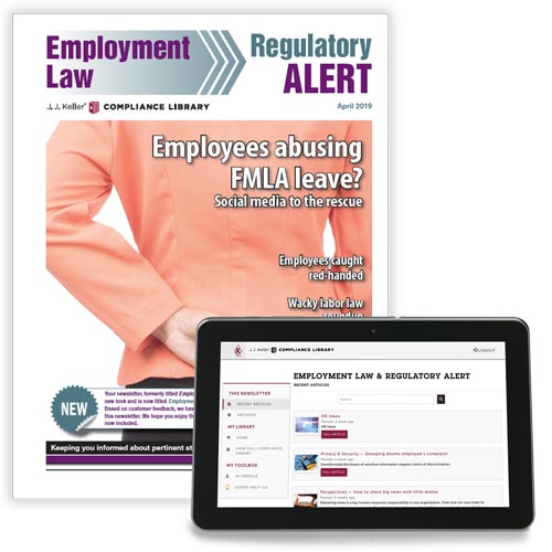 JJ Keller Employment Law & Regulatory Alert Newsletter - Print & Online Edition, 1-Yr. Subscription