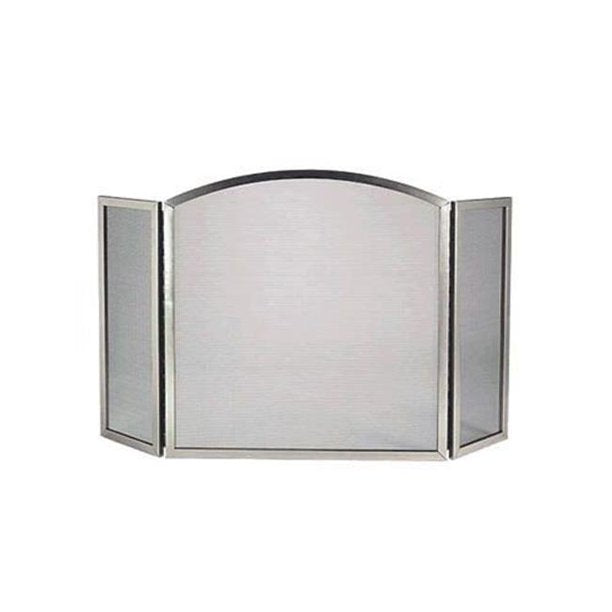 Dagan 3-Fold Arched Satin Nickel Fireplace Screen