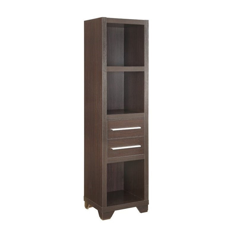3 Shelf 2 Drawer Media Tower in Cappuccino