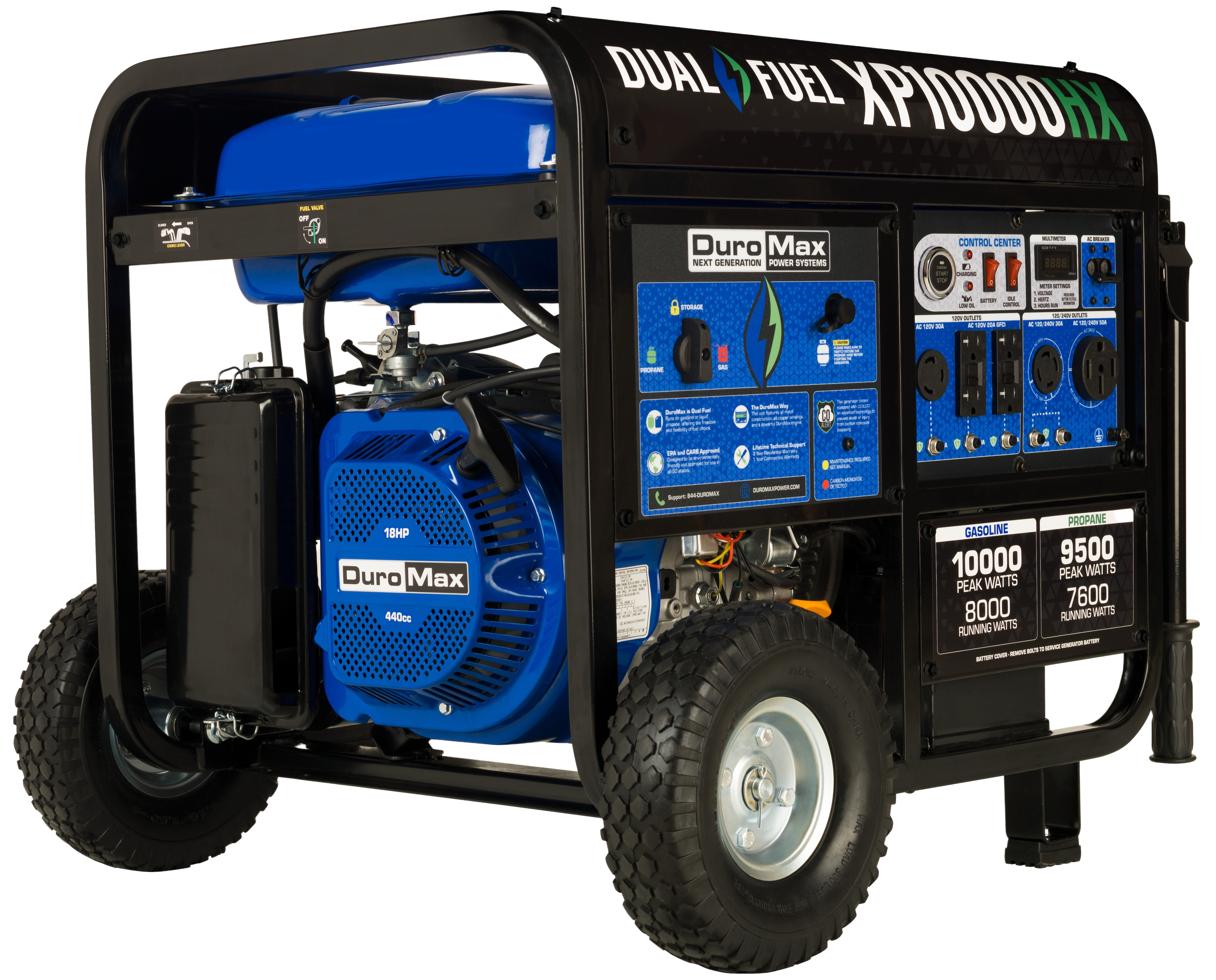 DuroMax XP10000HX 8000W/10000W Dual Fuel CO Alert Electric Start Generator New