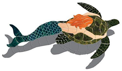 Mermaid with Turtle Ceramic Swimming Pool Mosaic (57