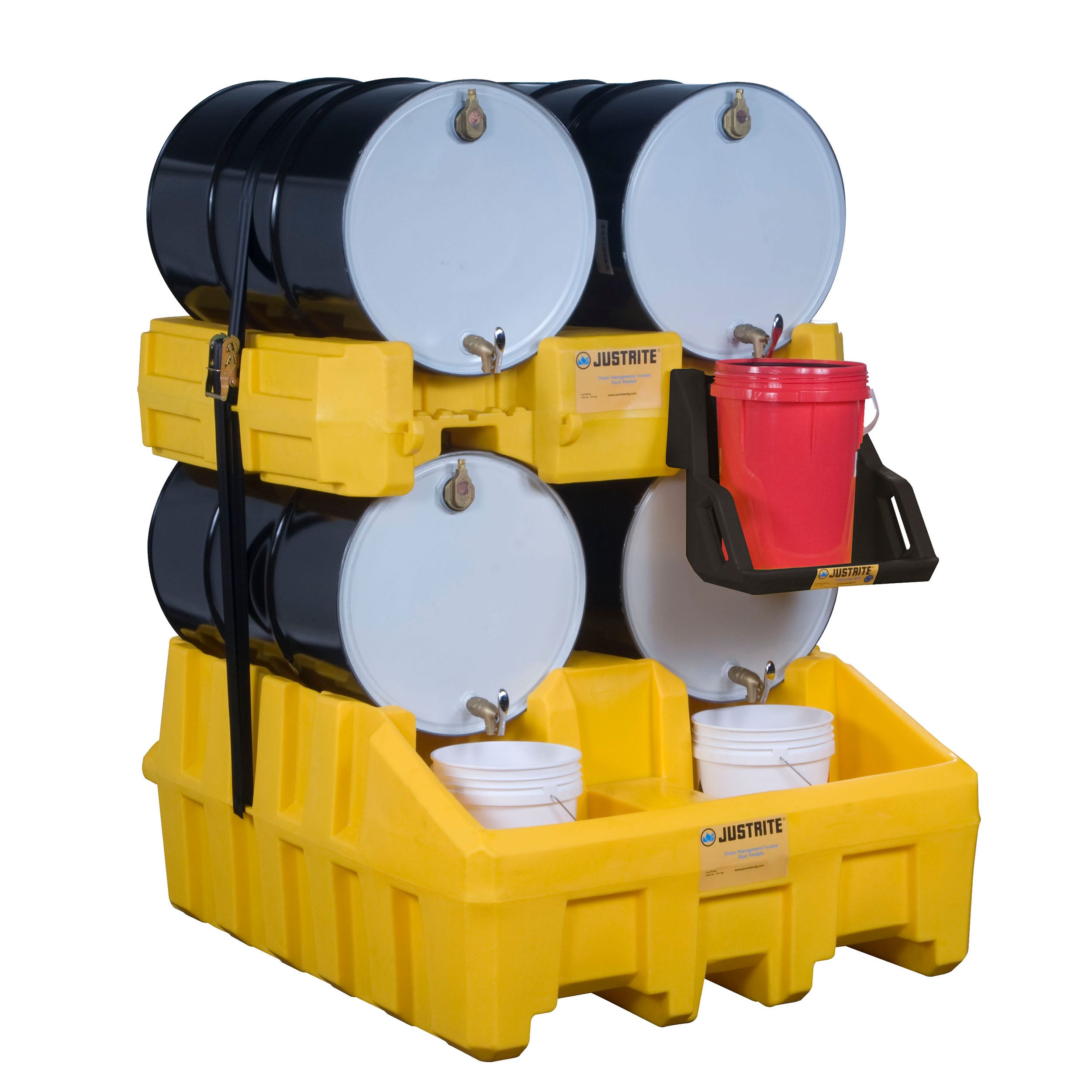 Justrite Drum Management Base Module, Dispensing Well, Forklift Channels, Recycled Polyethylene