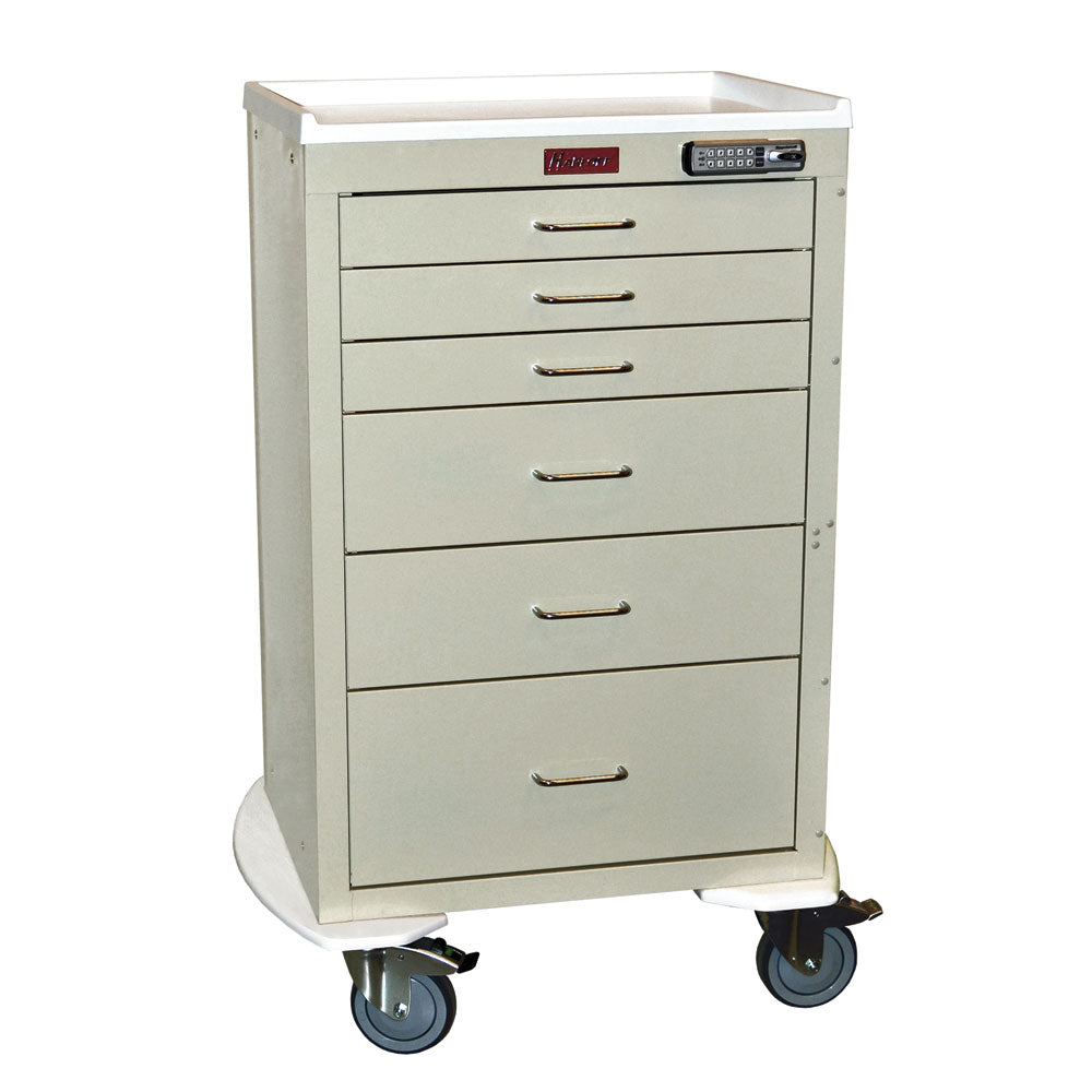 Harloff Mini24 Anesthesia Cart, 6 Drawers, Basic E-lock