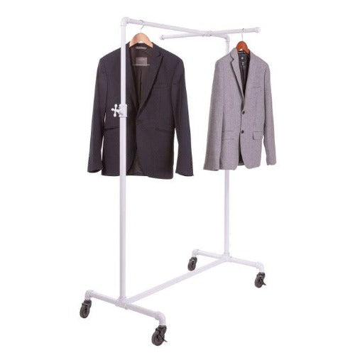 Econoco 2-Way Garment Rack With Straight Blade Arms - Square Tubing Uprights