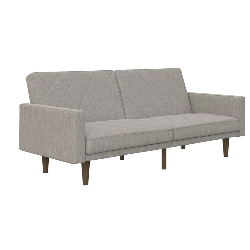DHP Paxson Convertible Futon in Light Grey Linen
