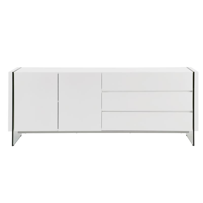 Modern Il Vetro Engineered Wood Buffet-Server in White