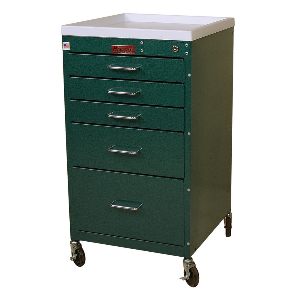 Harloff Mini Line Anesthesia Cart, Standard, 5 Drawers