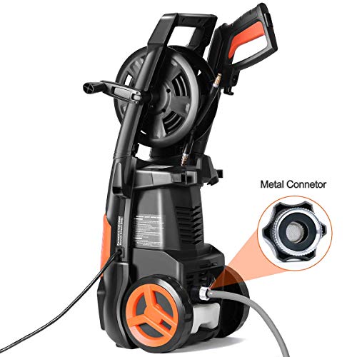 ROOJER 1800W Electric Pressure Washer High Pressure Power Washer Machine Car Washer with Power Hose Gun Turbo Wand 5 Interchangeable Nozzles Max 3500 PSI 2.6 GPM