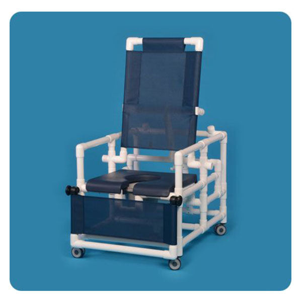 IPU Deluxe Oversized Reclining Shower Commode Chair