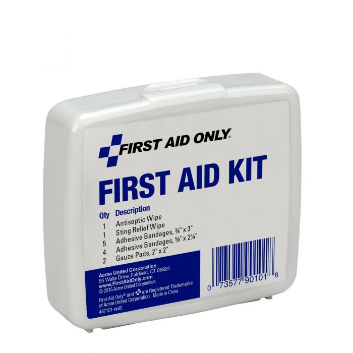 First Aid Only 13 Piece Personal First Aid Kit, Plastic Case (Case of 72)