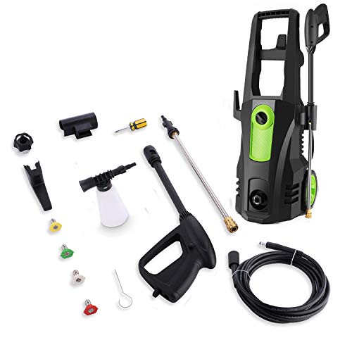 TEANDE 3500 PSI Electric Pressure Washer, 2.60 GPM 1800W Power Washer with Rolling Wheels (Green)