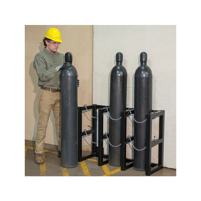 Justrite 3W X 1D Gas Cylinder Storage Rack | For 3 Cylinders
