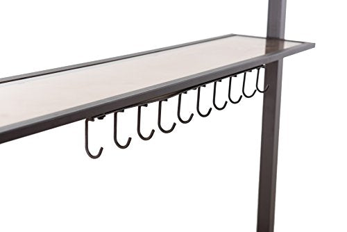 Sunjoy L-GG001PST-F 8' X 5' Soft Top Brown Double Tiered Canopy Grill Gazebo With 4Pcs Led Gazebo Grill,