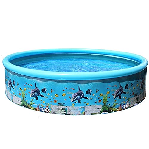Inflatable Swimming Pool Folding Hard Plastic Pool Home Outdoor Swimming Pool Children’s Paddling Pool Convenient Storage (Color : Blue, Size : 24745cm)