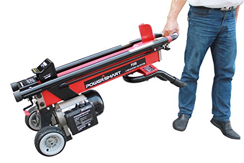 PowerSmart Log Splitter, 6-Ton Hydraulic System Wood Splitter, 15 Amp Electric Log Splitter, Electric Wood Splitter, Standard Portable Size, Durable Transportation Wheels, PS90
