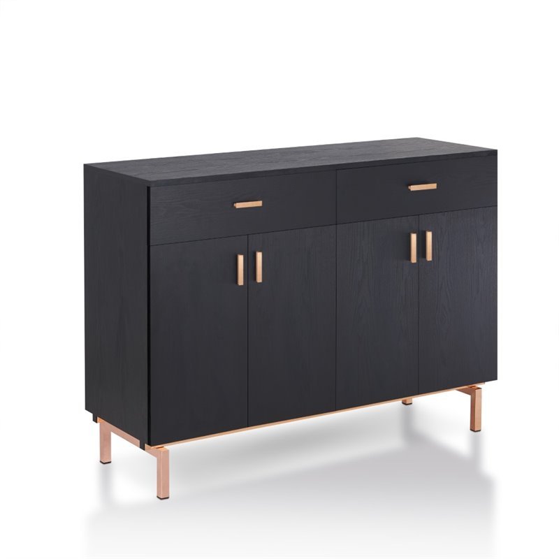 Bowery Hill 2 Drawer Buffet Table in Black