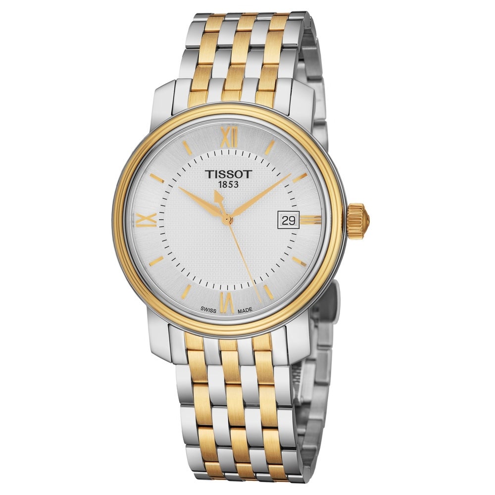 Tissot Men's T097.410.22.038.00 'Bridgeport' Silver Dial Two Tone Stainless Steel Swiss Quartz Watch