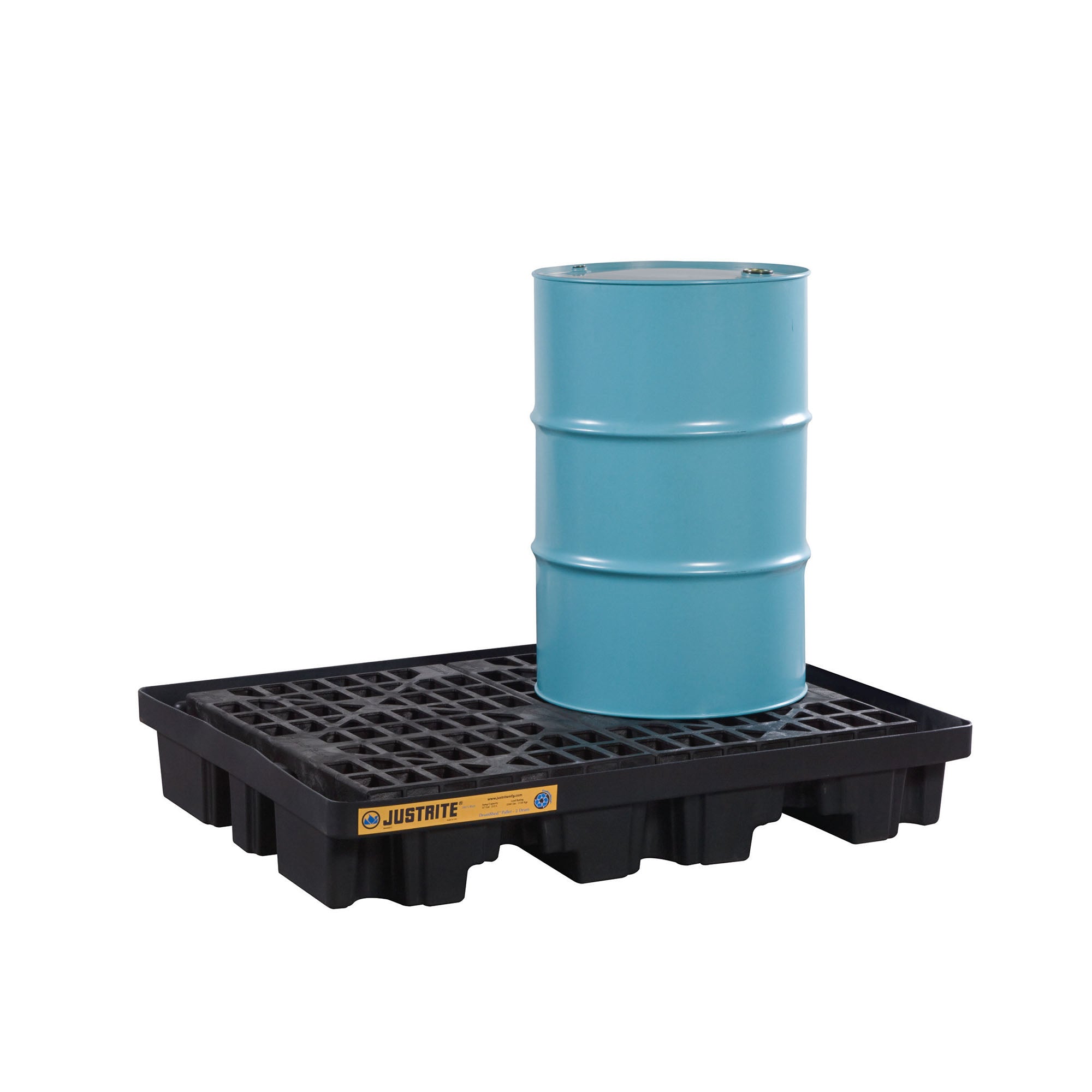 Justrite EcoPolyBlend™ Low Line Pallet for 2-Drum DrumShed™, Recycled Polyethylene