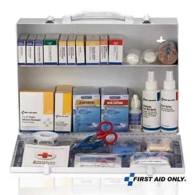 First Aid Only 2 Shelf Industrial Station, 516 Pieces, Metal Cabinet (Case of 2)