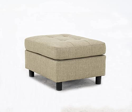 Sectional Sofa with Ottoman Reversible Sofa Couch Living Room Sofa Bed for Bedroom Home (Khaki Grey, 4 seat)