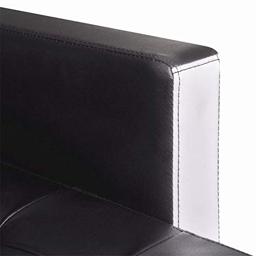 Sofa Bed L-Shaped Artificial Leather Fabric Futon Set for Apartment Living Room Furniture by BLUECC (Black)