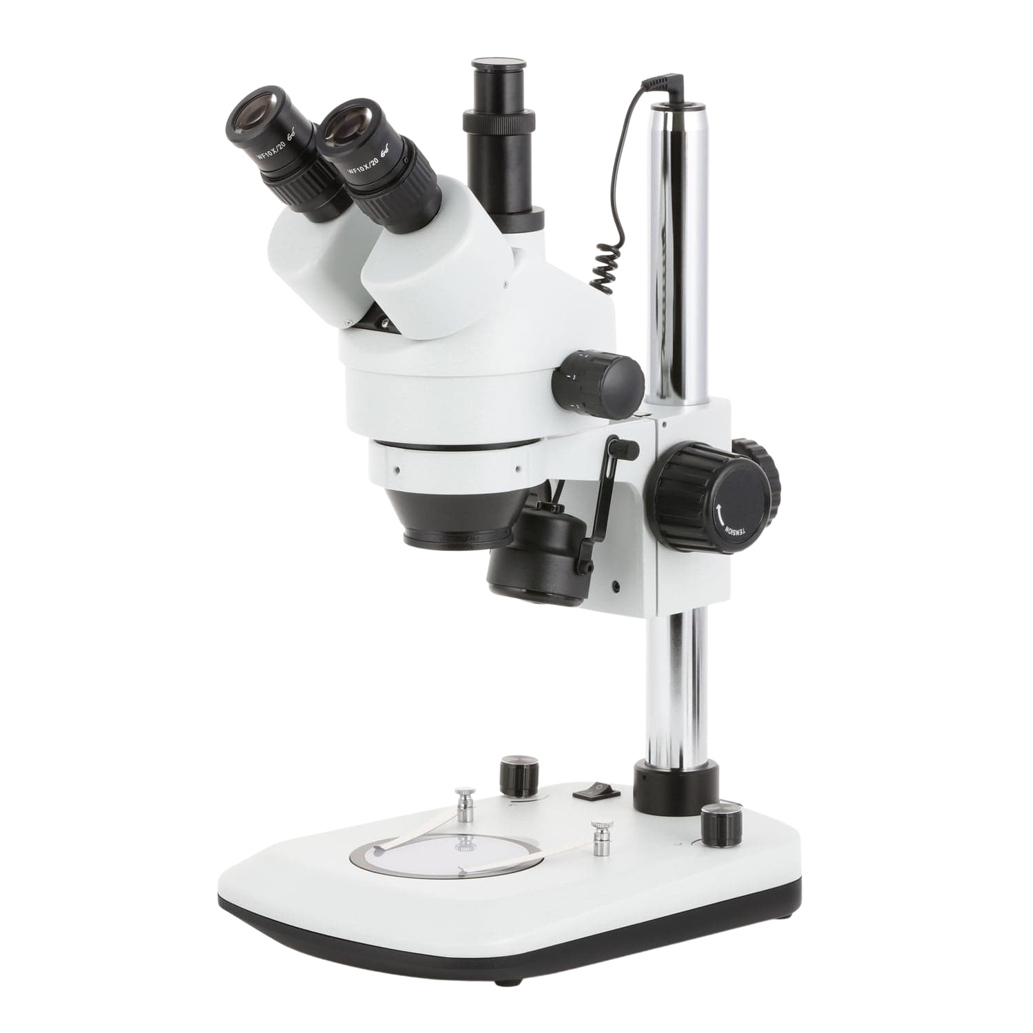 Amscope SM-2T-6WB-V331 7X - 45X Dual Lit 6 Watt LED Trinocular Stereo Zoom Microscope New