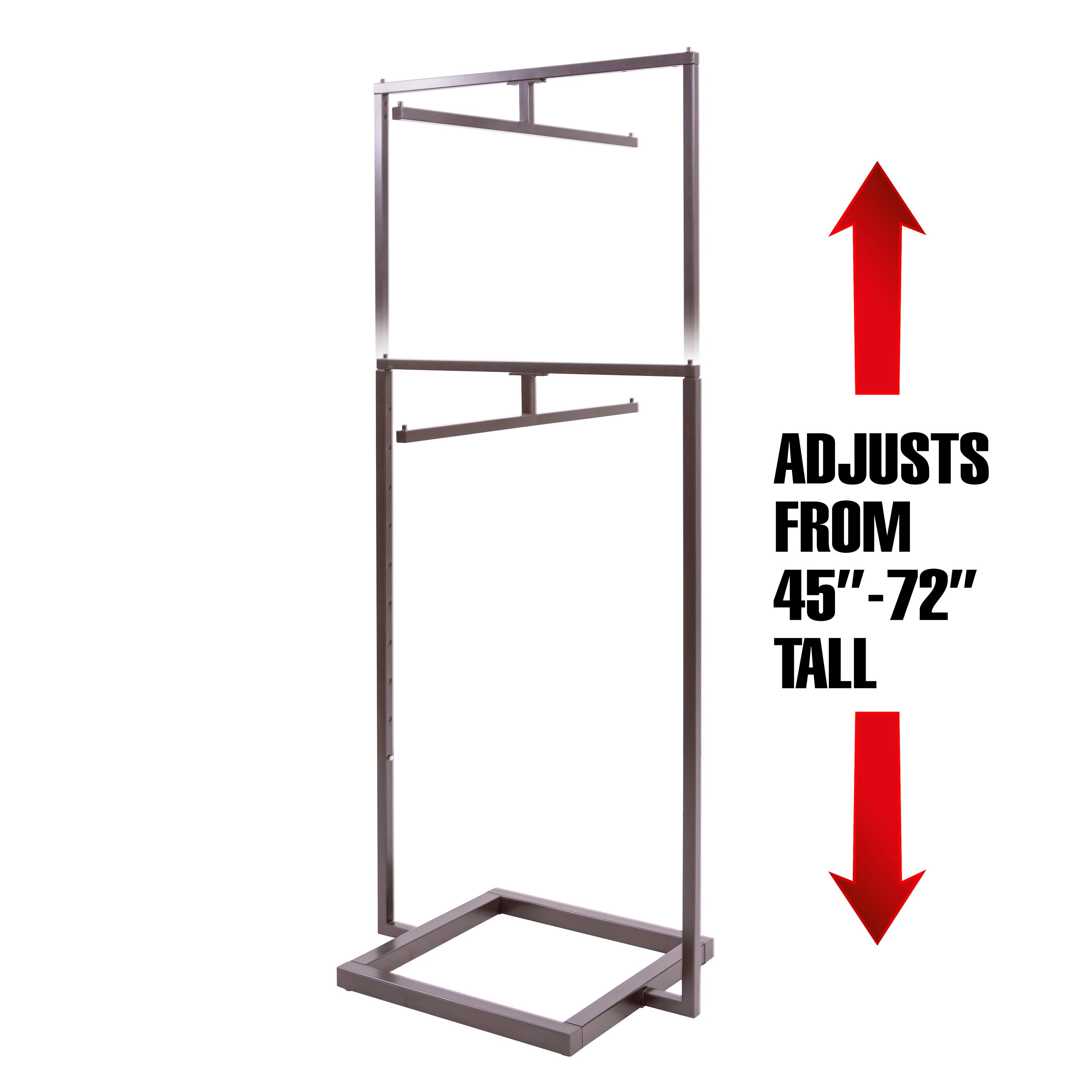 Econoco Linea Extended 2-Way Rack with Straight Bar with Adjustable Height