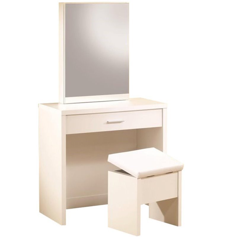 2 Piece Bedroom Vanity Set with Hidden Mirror Storage