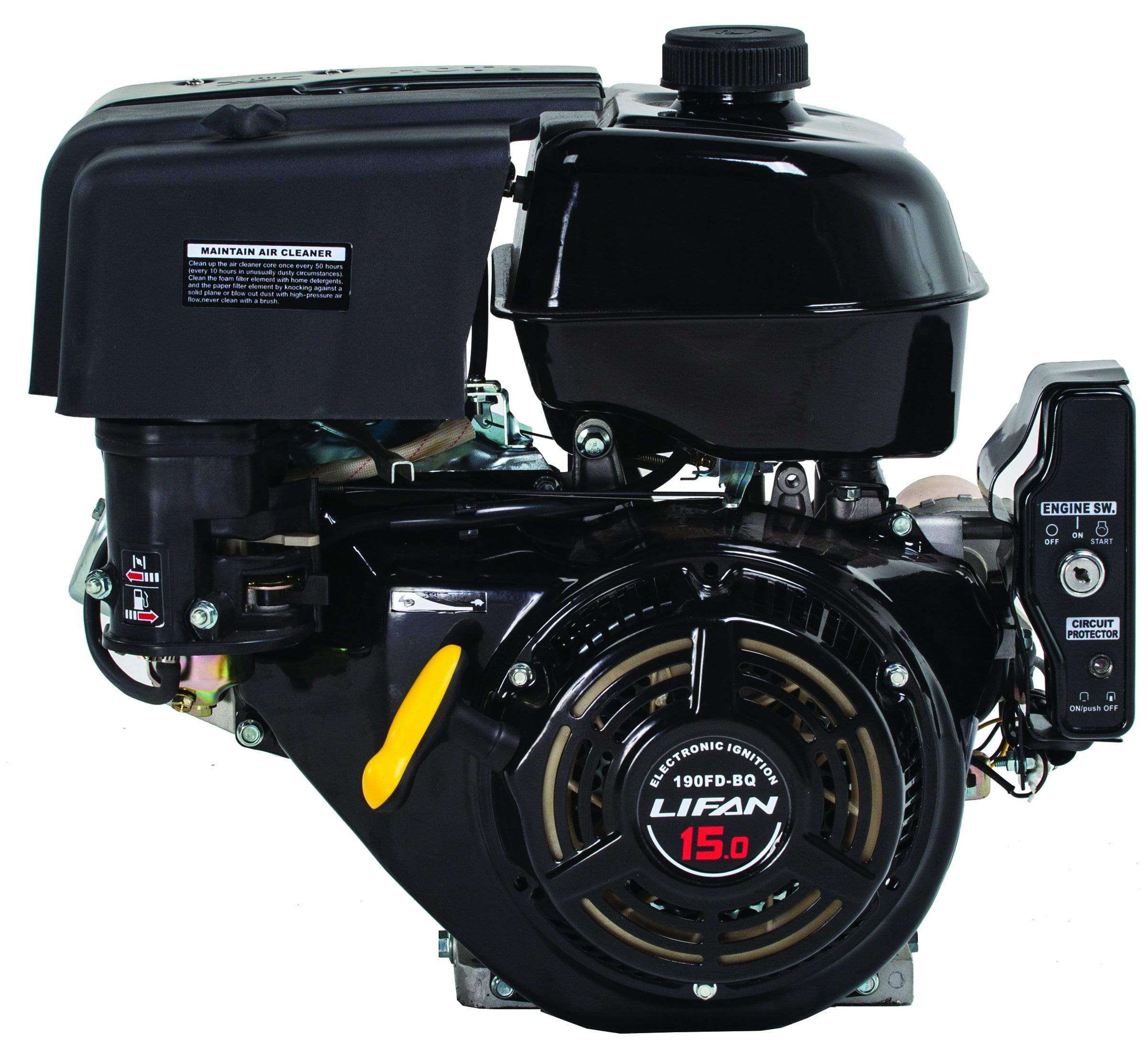 Lifan LF190F-BDQC 15 HP 420cc 4-Stroke OHV Gas Engine with Electric Start, 18 Amp New