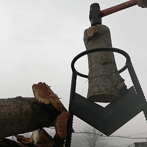 V Shape Kindling Wood Splitter, More Effortless Firewood Log Kindling Cracker Splitting Wedge Cast Iron Wedge