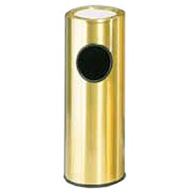 Round Sand Top Ash Trash Container Satin/Brass