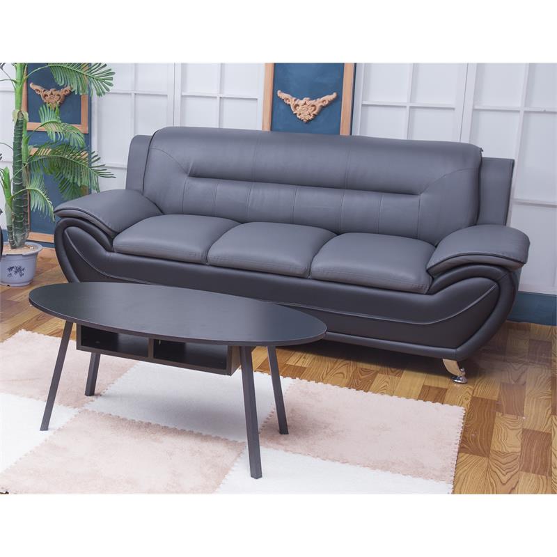 Montac Faux Leather Living Room Sofa