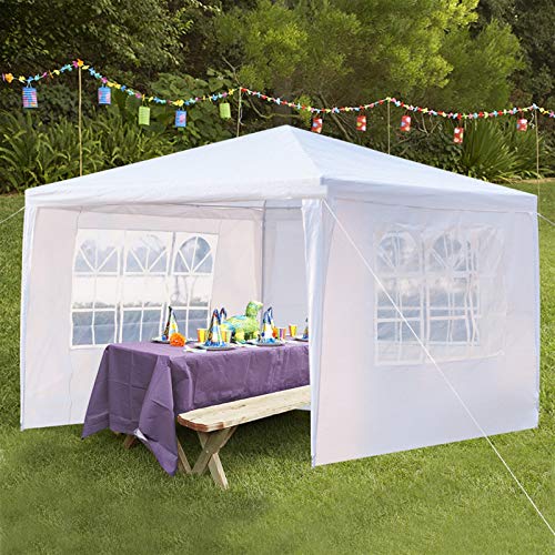 YUN JIN 10'x10' Outdoor Gazebo,Heavy Duty Canopy Tent,Outdoor Patio Canopy,Sunshades Shelter Waterproof Commercial Tent for Events,Wedding,Party with Spiral Tubes(3 Sides)