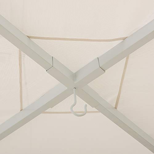 Sunjoy Reese 10x10 ft. Modern Steel Pergola with Flat Top Canopy, White