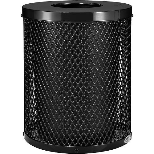 Global™ Thermoplastic Coated 32 Gallon Mesh Receptacle w/Flat Lid - Black - blue -green