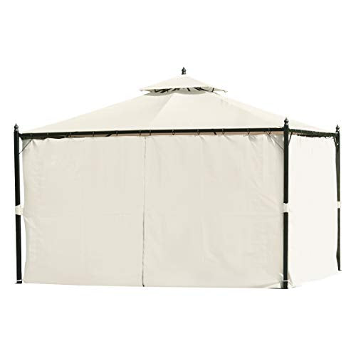 HOMROM 10x12 FT Canopy Gazebo Outdoor Gazebo Steel Frame with Vented Soft Top for Backyard,Patio,Party,Event Cream