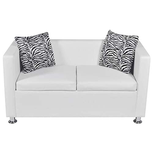 vidaXL vidaXL Sofa Set 2-Seater and 3-Seater White Faux Leather