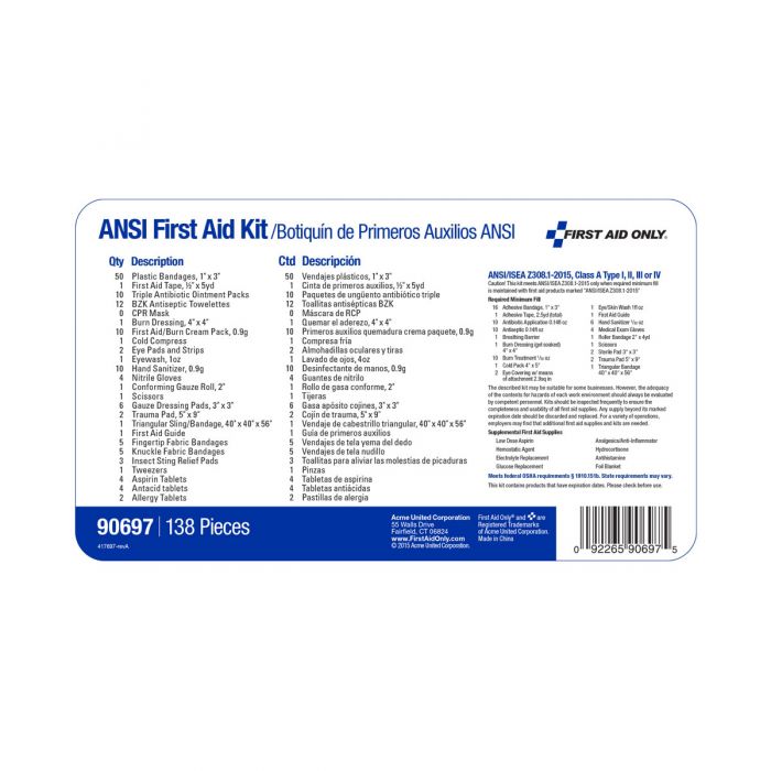 First Aid Only 25 Person ReadyCare First Aid Kit, ANSI Compliant (Case Of 4)
