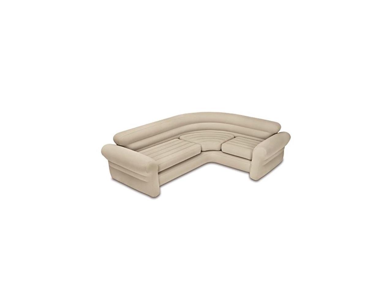 Intex 68575EP Inflatable Corner Living Room Air Mattress Sectional Sofa, Beige