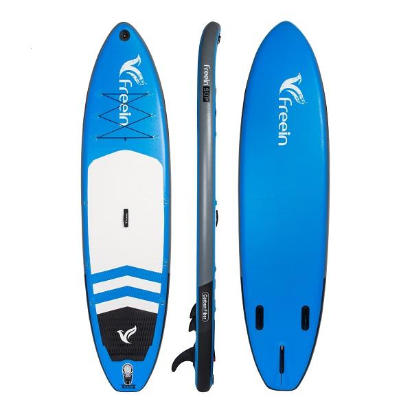 Freein 11' Explorer Inflatable SUP Stand Up Paddle Board Package Dual Action Pump Camera Mount Blue New
