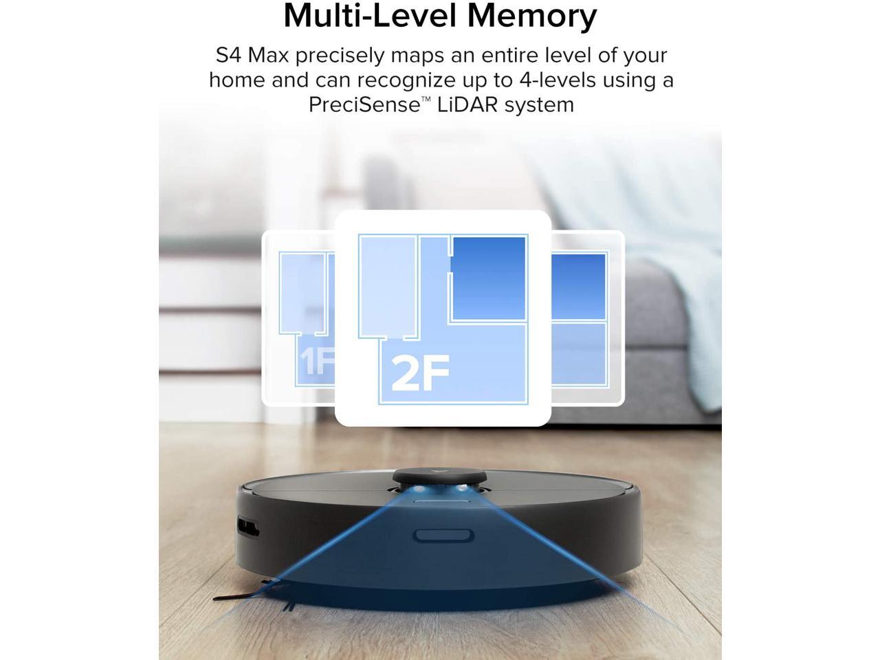 Roborock S4 Max Multi-Level Mapping Robot Vacuum with Lidar Navigation and Wifi Black New