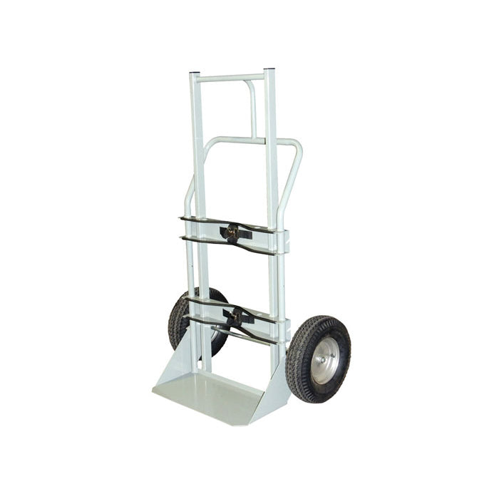 Justrite Single Cylinder Hand Truck, 16 Inch Pneumatic Wheels