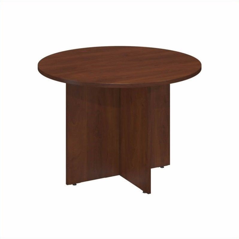 Round Conference Table with Wood Base