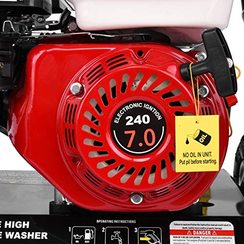 DP60752 Powerful Gas Pressure Washer with Spray Gun, Hose Reel & Five Nozzle Set, HP 215cc 4-Stroke Gas Petrol Engine, 3000 PSI at 2.4 GPM, Easy to Move and Clean (3000 PSI)