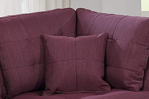Bobkona 2-Pcs Sofa & Loveseat Purple