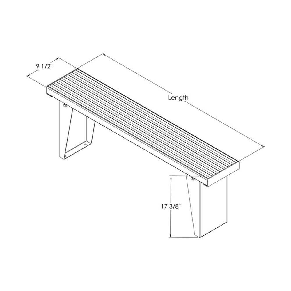 PVI Food Service Single Plank Bench Seat