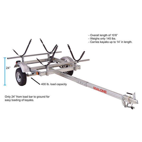 Malone EcoLight 2 Boat Kayak Trailer Package