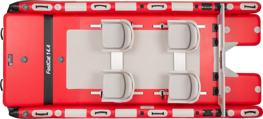 Sea Eagle FASTCAT14K_SWC Catamaran Inflatable Boat Swivel Seat Canopy Package New