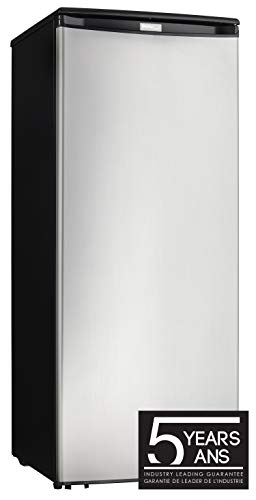 Danby DUFM085A4BSLDD 8.5 Cu.Ft. Garage Ready Upright Freezer with 5 Shelves, Mechanical Thermostat and Manual Defrost, Energy Star Rated